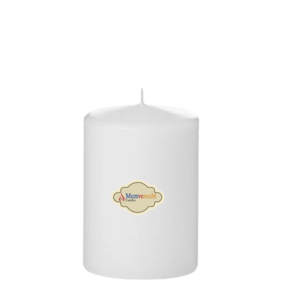 1 Box 24 Pieces 6x10 White Cylinder Candle
