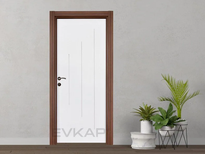 Fully Brown Framed White Lacquered Door