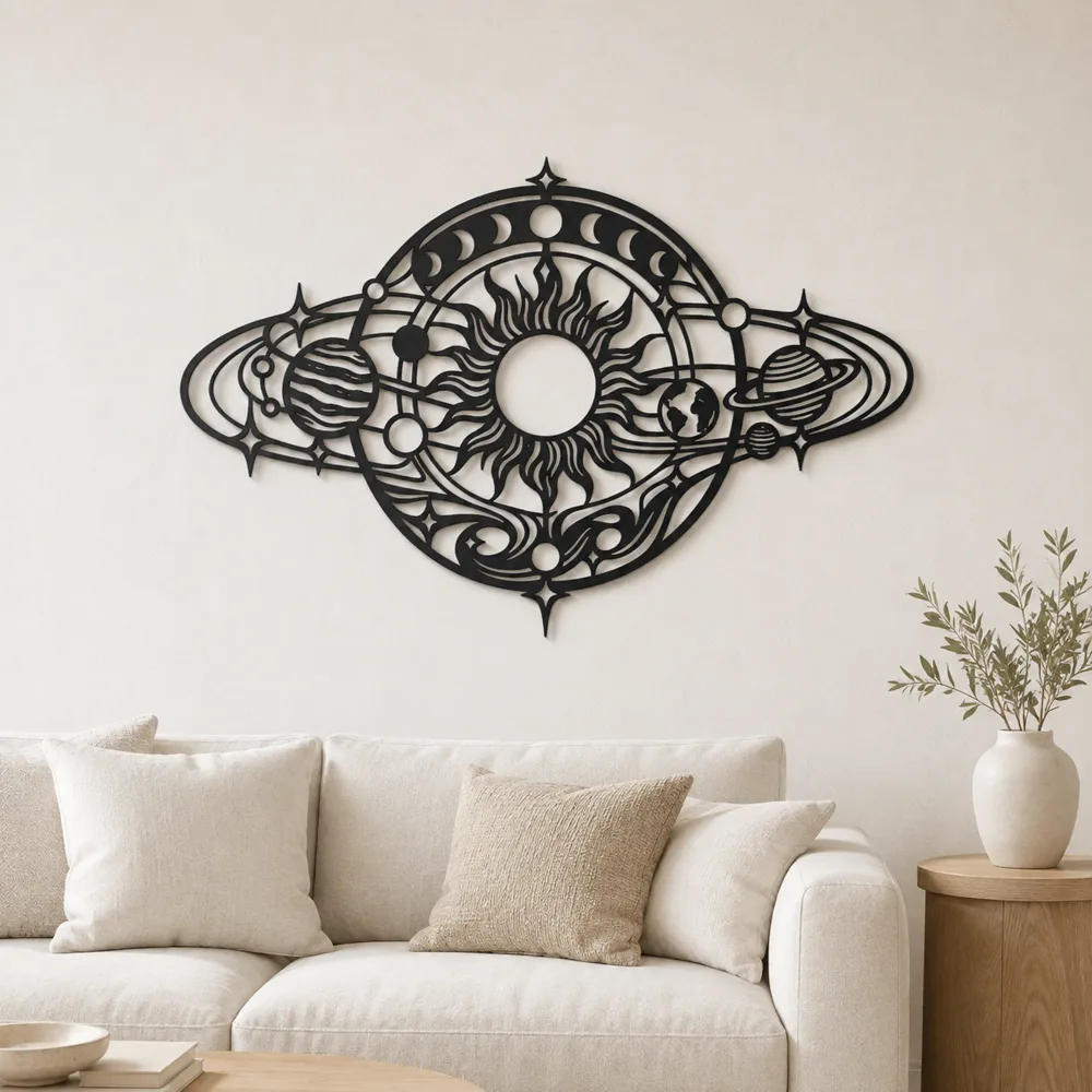 Orbiting Planets Flow Metal Wall Art
