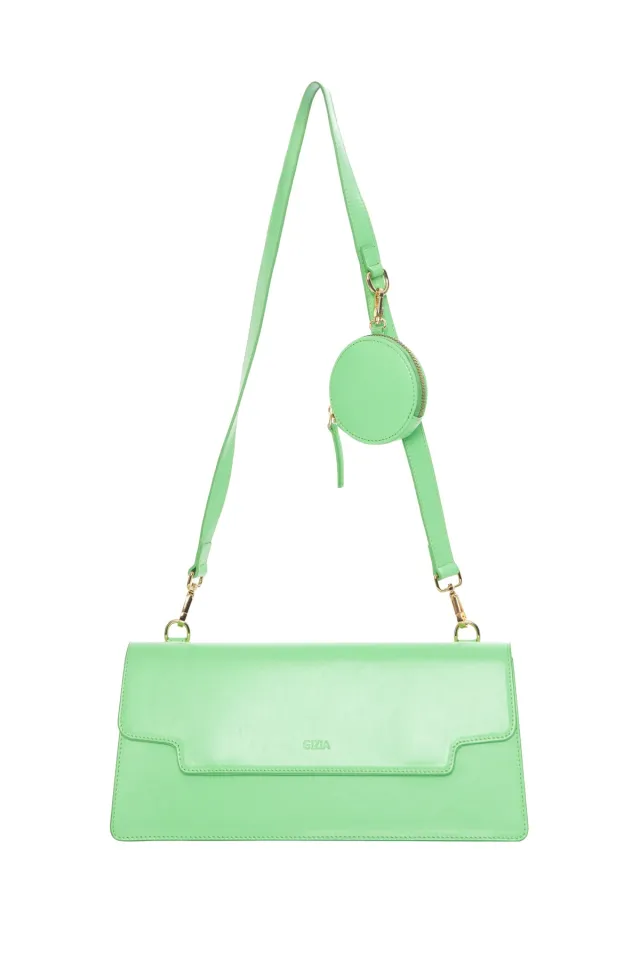 Rectangular Leather Bag with Inner Small Bag Detail