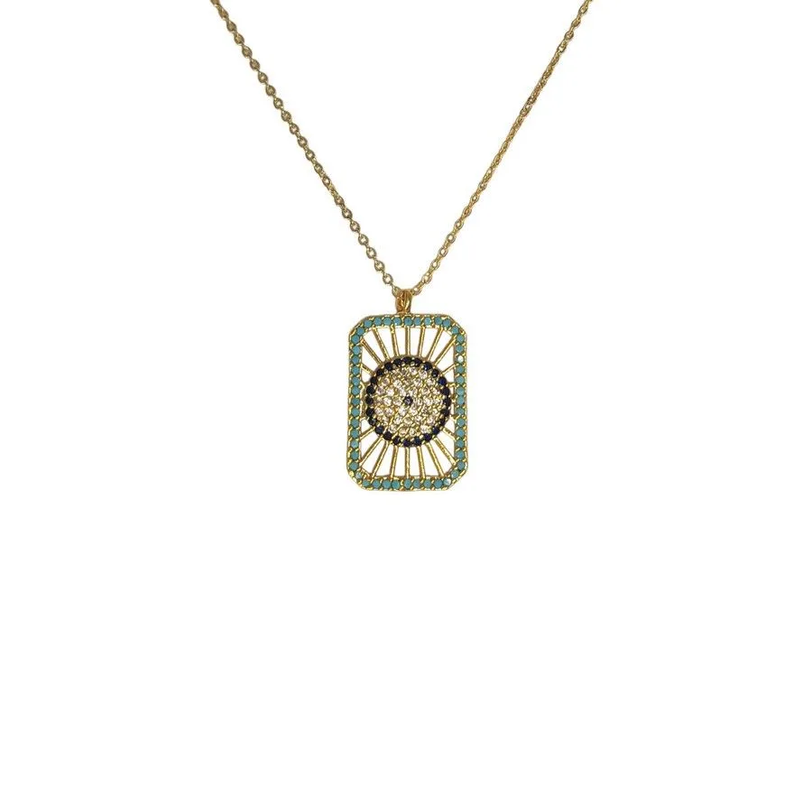 Metal Evil Eye Design necklace gold color