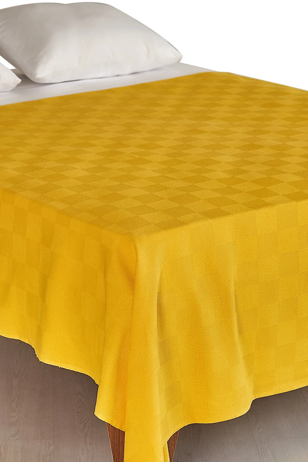 Yellow field-pattern cotton 100% pique blanket