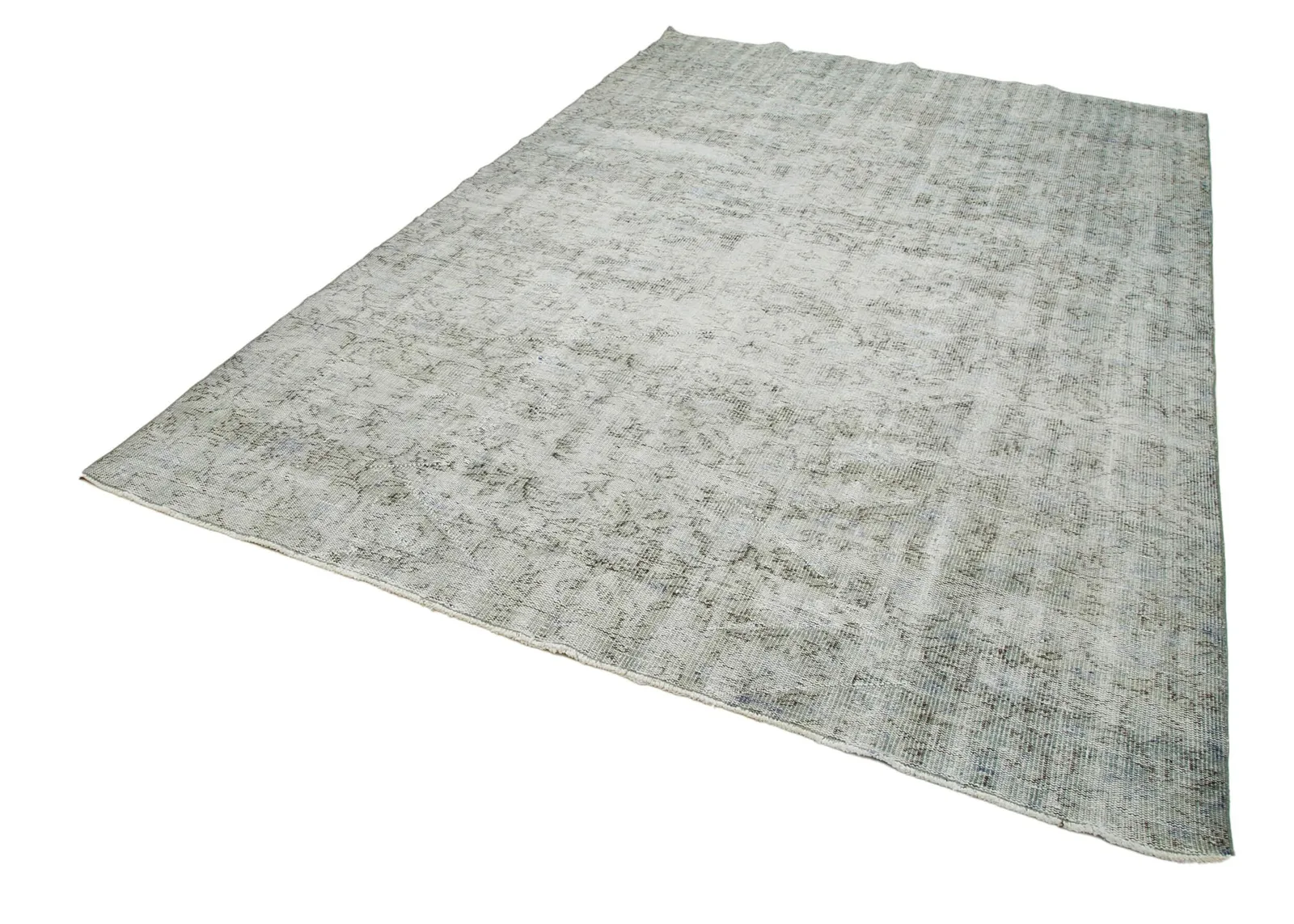 Light Gray and Dark Gray Distressed Living Room Rug - Handwoven Wool 6 m² 212x310 cm