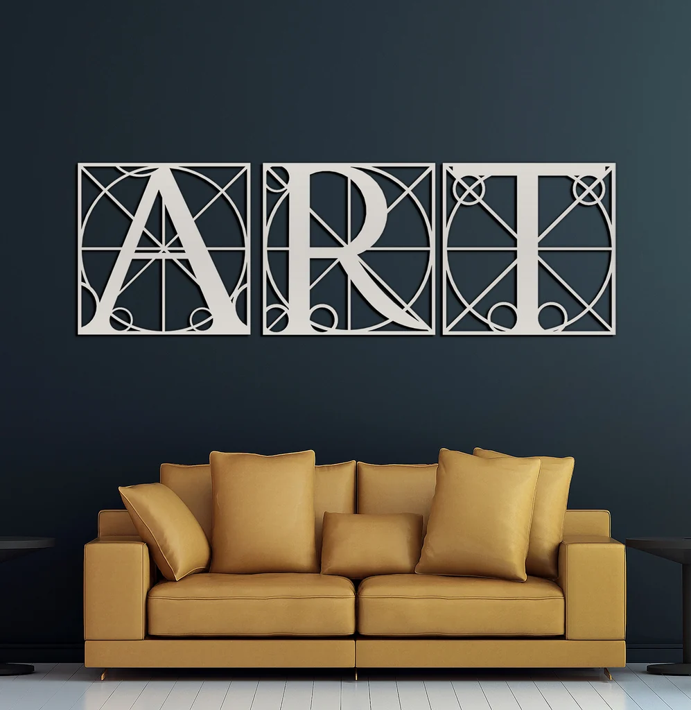 3lu Art Tipografi metal wall art