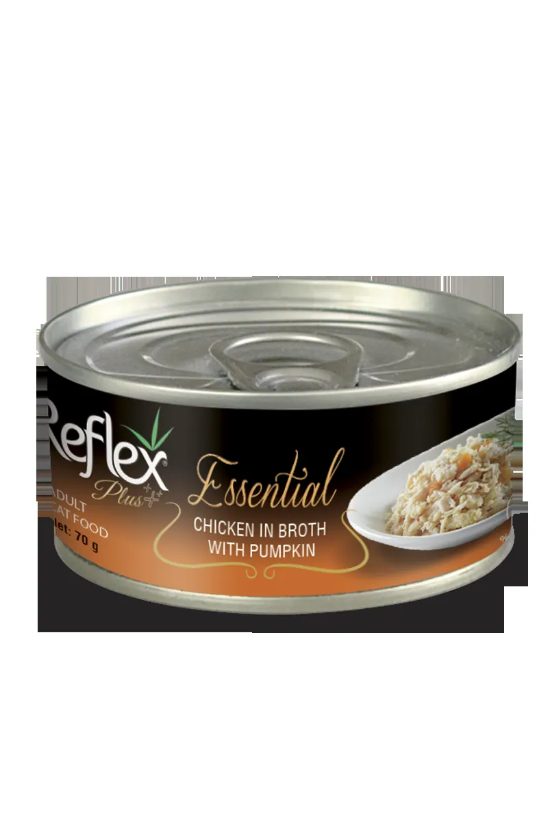Reflex plus with chicken & pumpkin adult cat food can