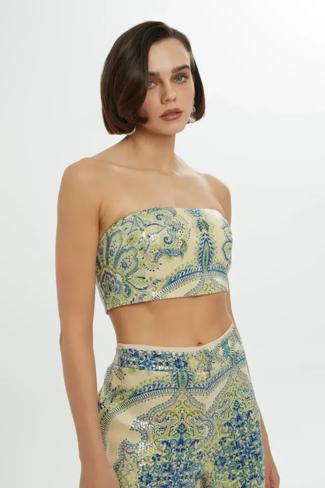 Bustier Patterned Sequins