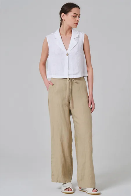 Pinaldi sleeveless blouse and wide-leg trousers set (model K4)