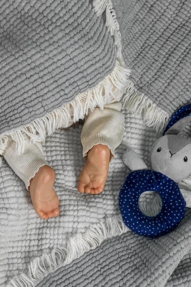 Elart Rubby Muslin Baby Blanket (100x120 cm) Anthracite