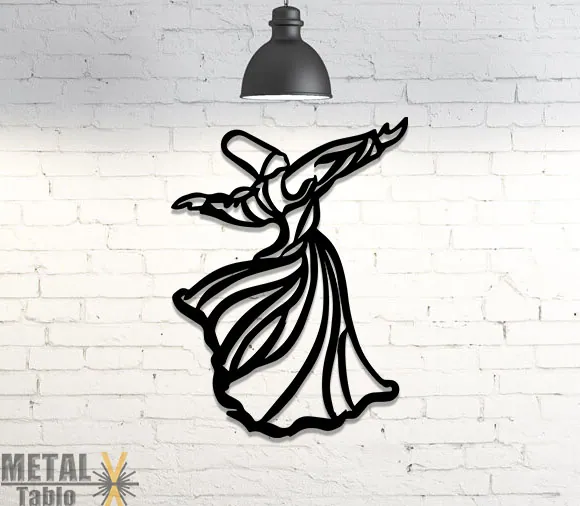 Mevlana Semazen Lazer Kesim metal wall art