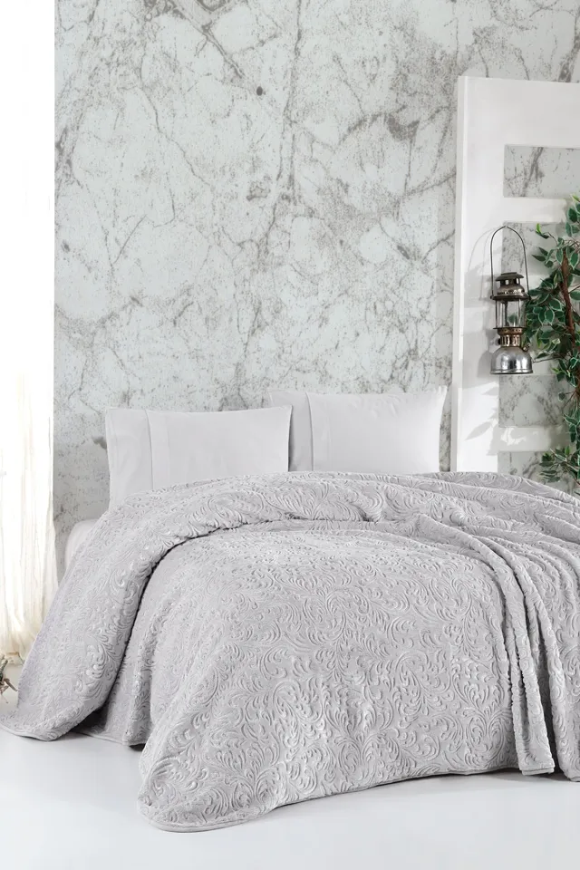 Elart Embossed Blanket Double (220x240cm) Gray