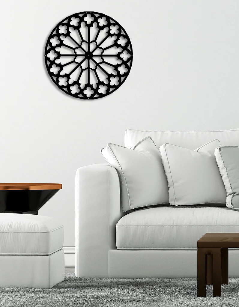 Geometric flower metal wall art