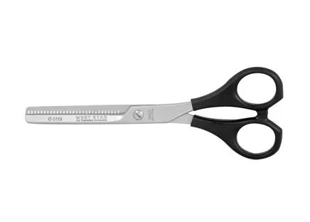 Hair thinning scissor with plastic handle, single blade D-319