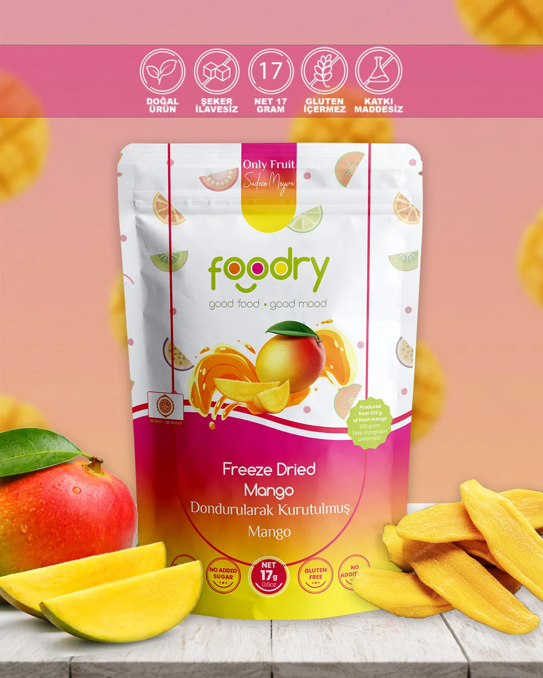 Freeze-dried mango Freeze Dry 17g