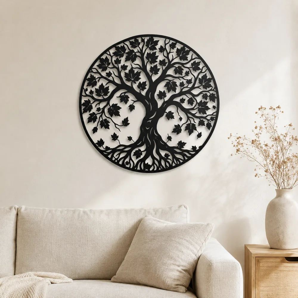 Autumn Leaf Tree Metal Wall Art