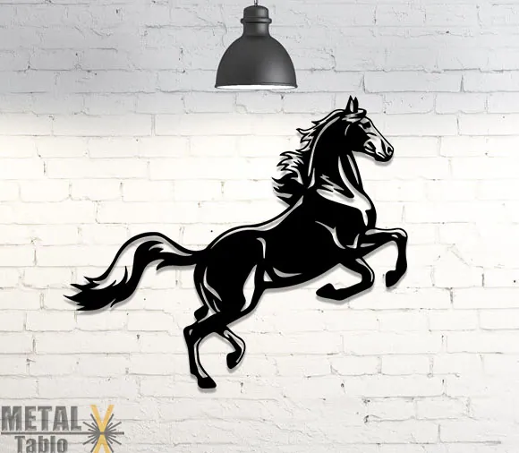 Sahlanan At Lazer Kesim 2 metal wall art