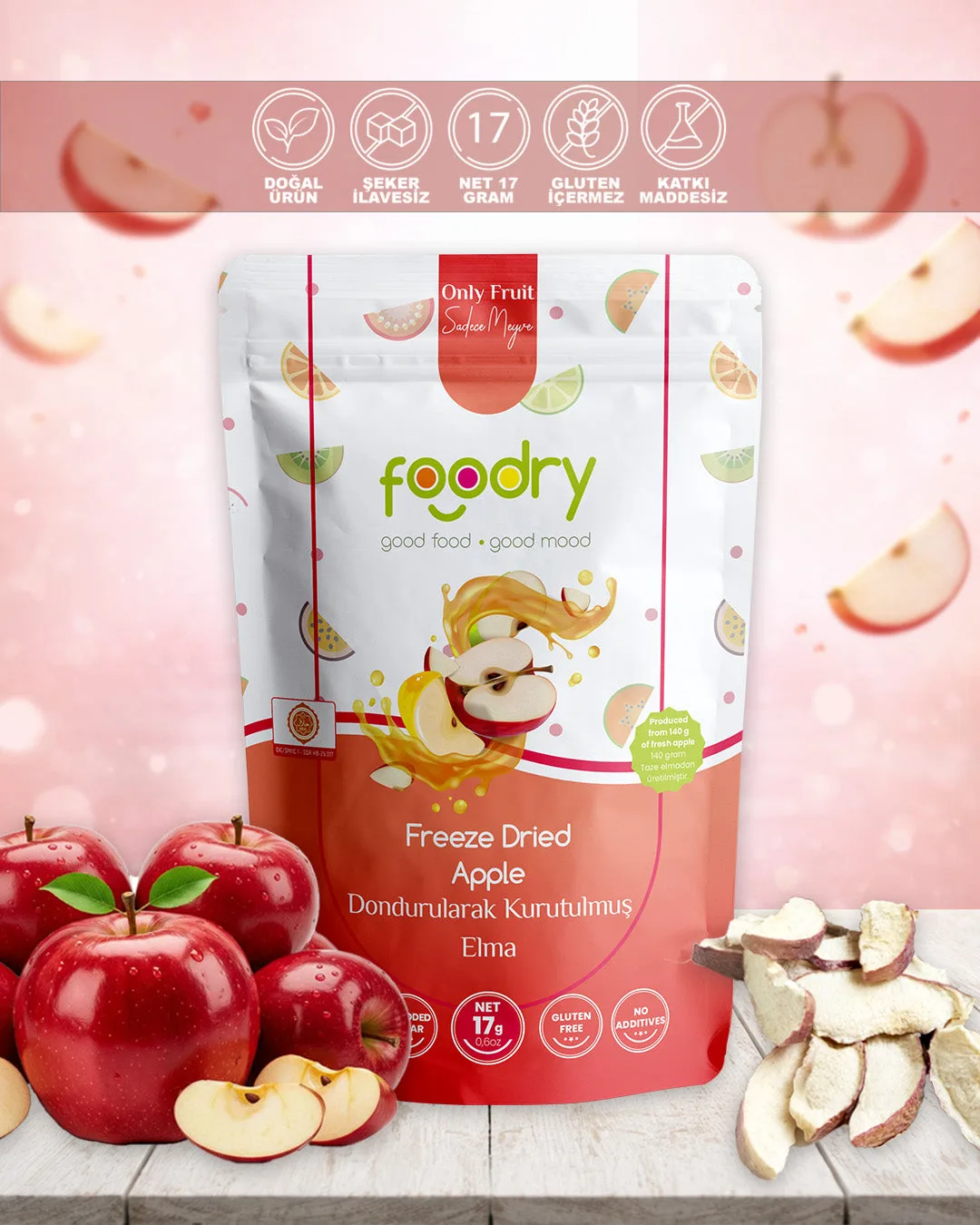 Freeze-dried apple Foodry Freeze Dry 17 g