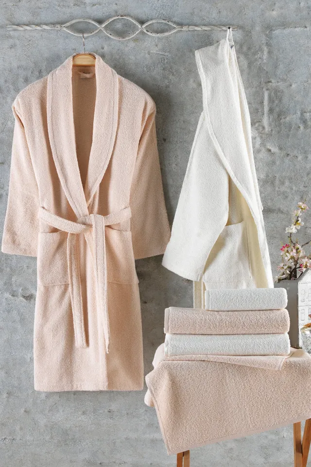 Elart Naturel Family Bathrobe Set 6 Pieces Cappuccino