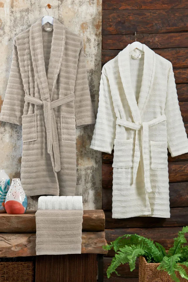 Elart Soft Family Bathrobe Hammam Set 4 Pieces (70x135 cm) Beige-Cream