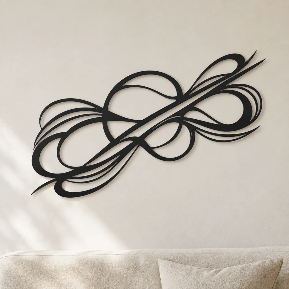 Dynamic Diagonal Flow Metal Wall Art