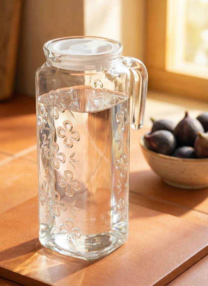 Bloom glass pitcher