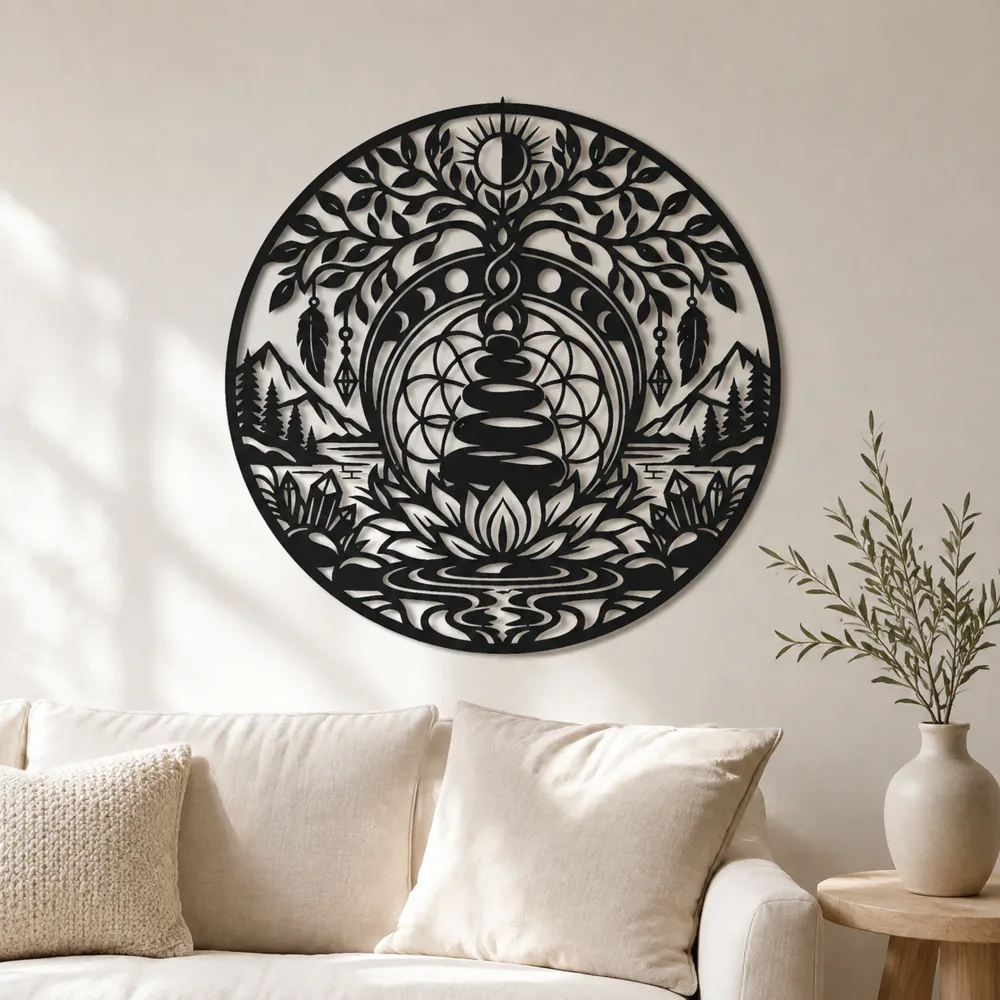 Balance Stone Circle Metal Wall Art