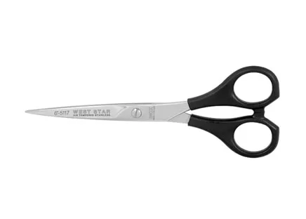 Hair cutting scissor with plastic handle D-318