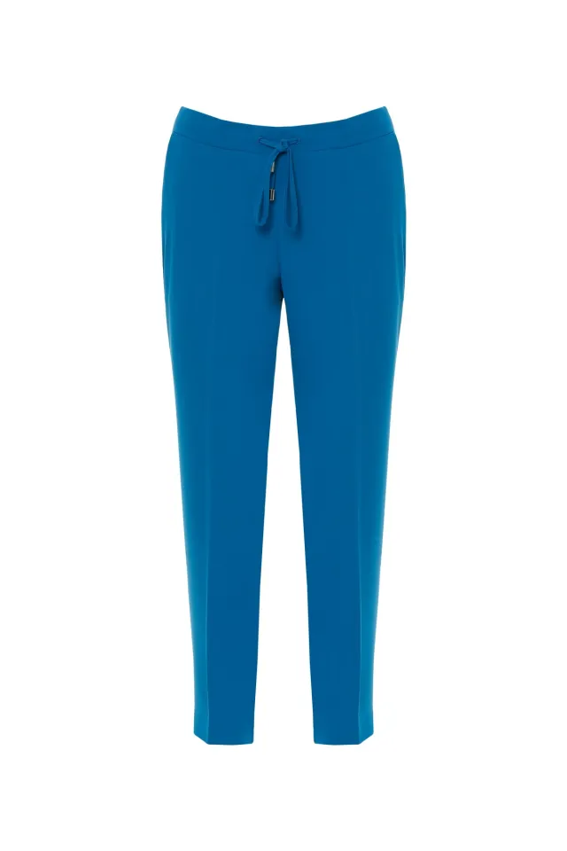 Blue Pipe-Leg Tracksuit with Drawstring