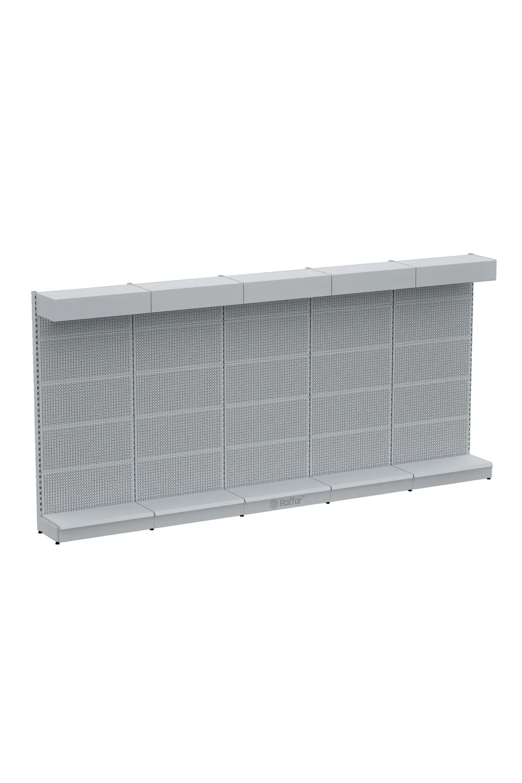 رف عدد وأدوات مثقب مع غطاء علوي وقاعدة – أبيض، 5 وحدات – W450 × H220 × D30/40 cm
