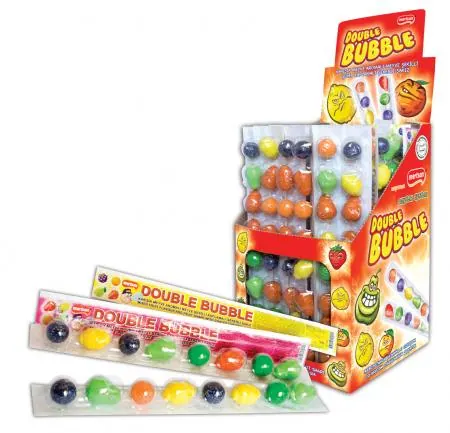Double Bubble Mixed Fruit Bubble Gum Blister