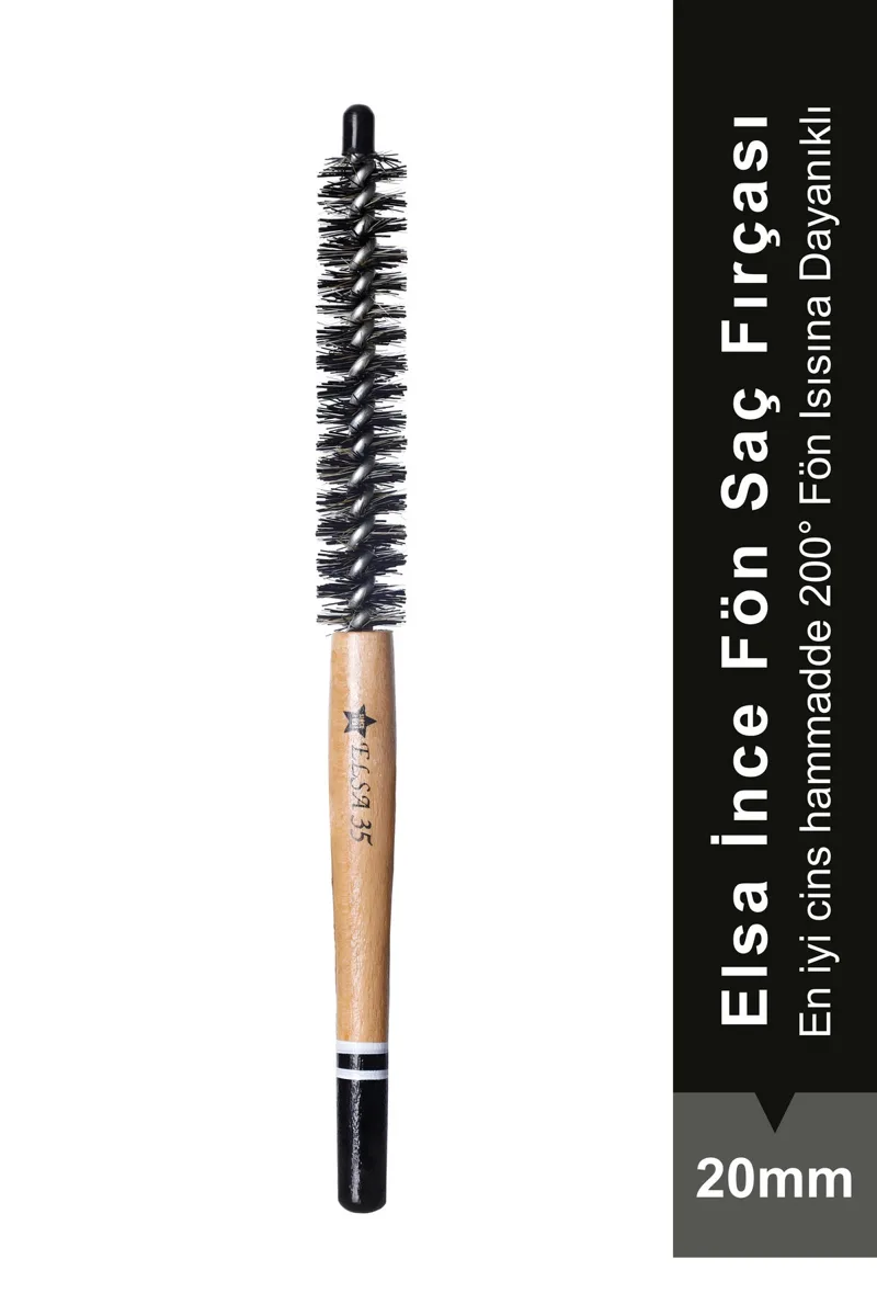 35 slim wooden handled 20 mm blow-dry brush
