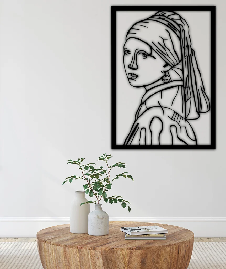 Geometrik Mona Lisa metal wall art