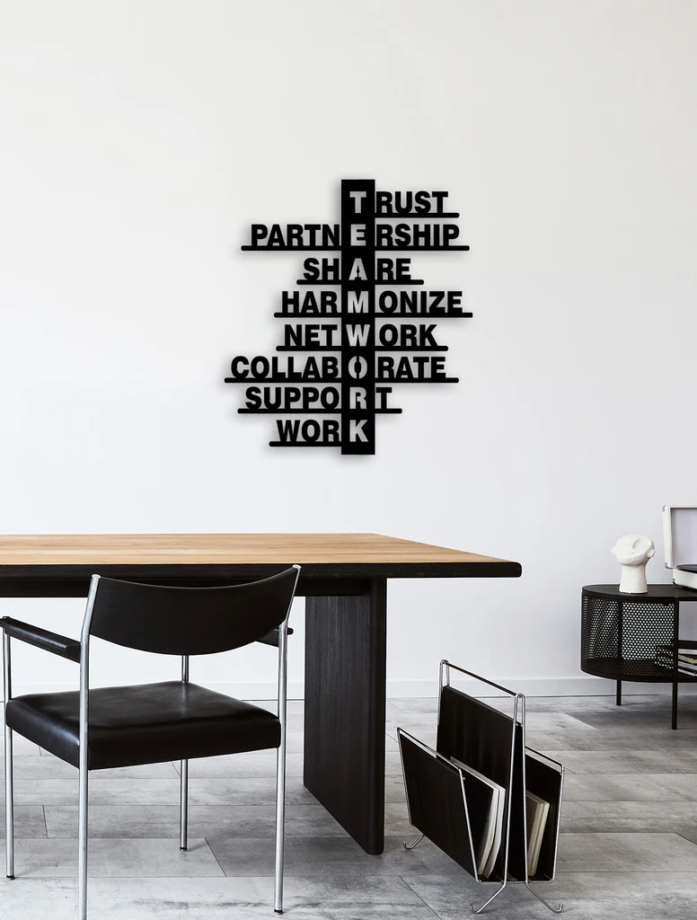 Teamwork metal wall art