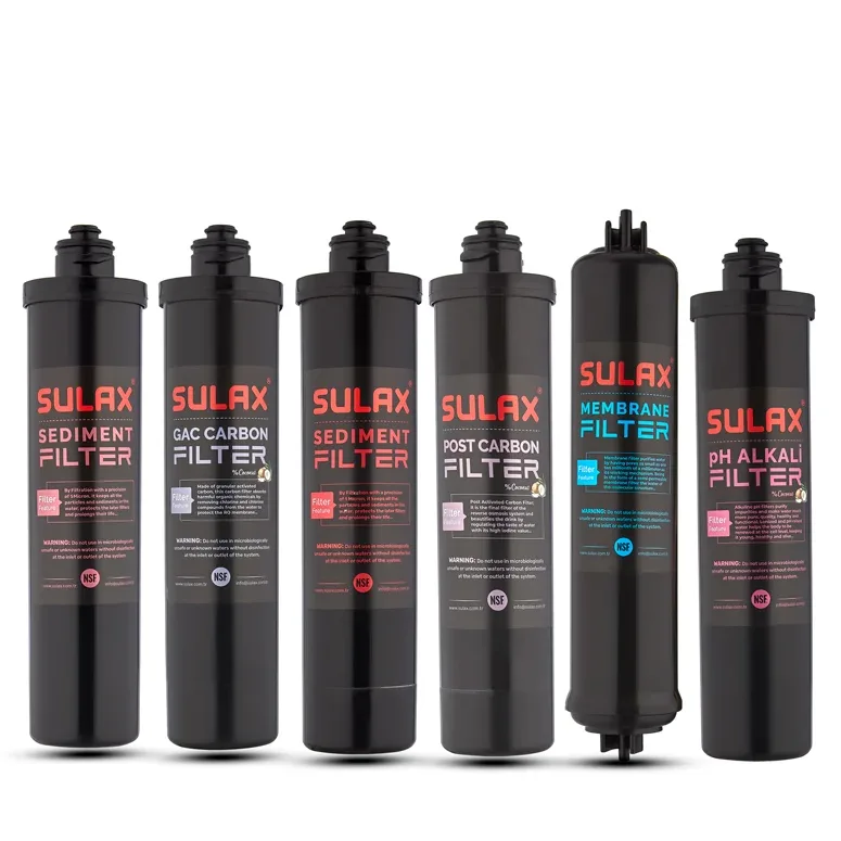 مجموعة فلاتر تنقية مياه Sulax Luxury Black 6 li Inline