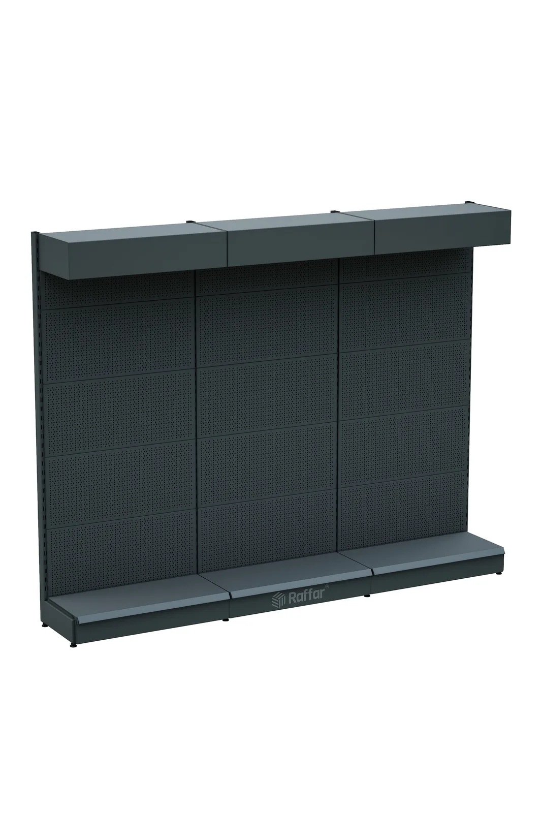 رف عدد وأدوات مثقب مع غطاء علوي وقاعدة – أنثراسيت، 3 وحدات – W270 × H220 × D30/40 cm