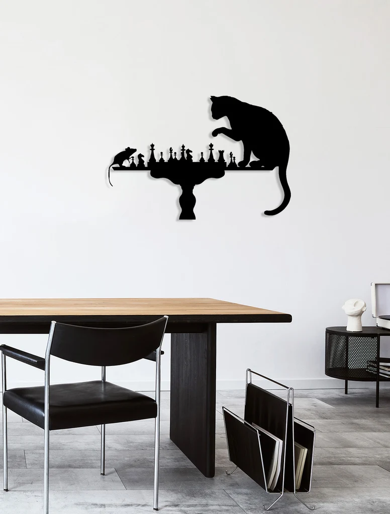 Tom ve Jerry Satranc metal wall art