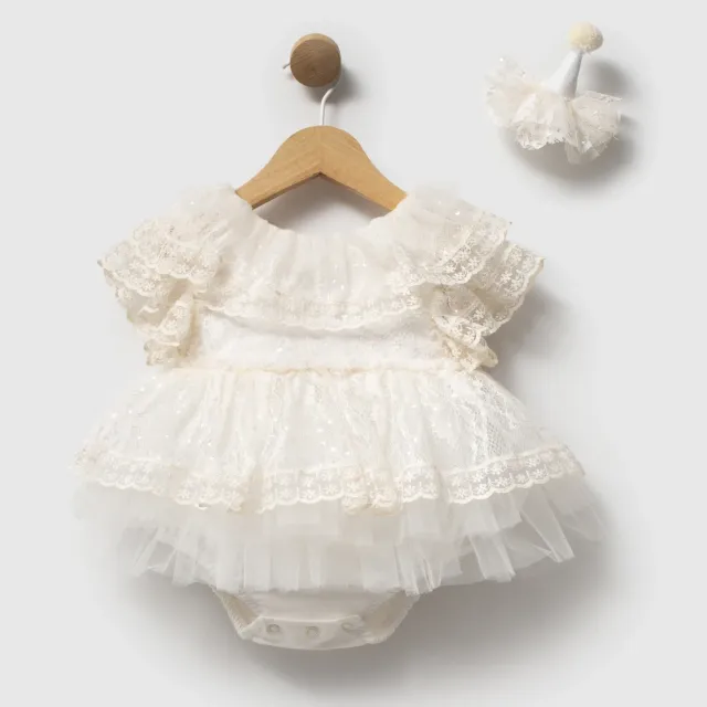 Cumino Baby Girls’ Two-Piece Lace Romper Set MJ205