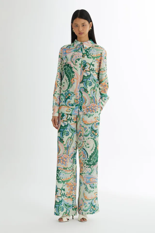 Embroidered Patterned Shirt and Trousers Set