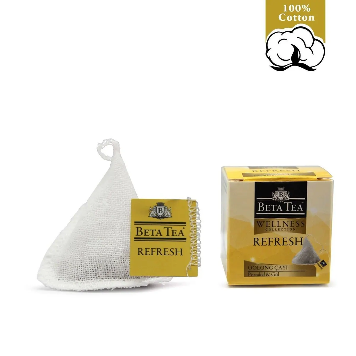 Beta Tea Wellness Refresh شاي أولونغ هرمي بالشاش القطني 2 غرام (نسيج قطن طبيعي 100%)