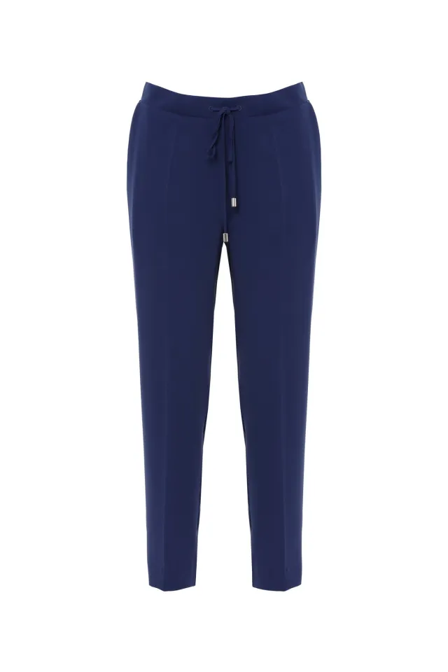 Navy Pipe-Leg Tracksuit with Drawstring