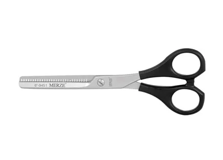 Hair thinning scissor with plastic handle, single blade D-303