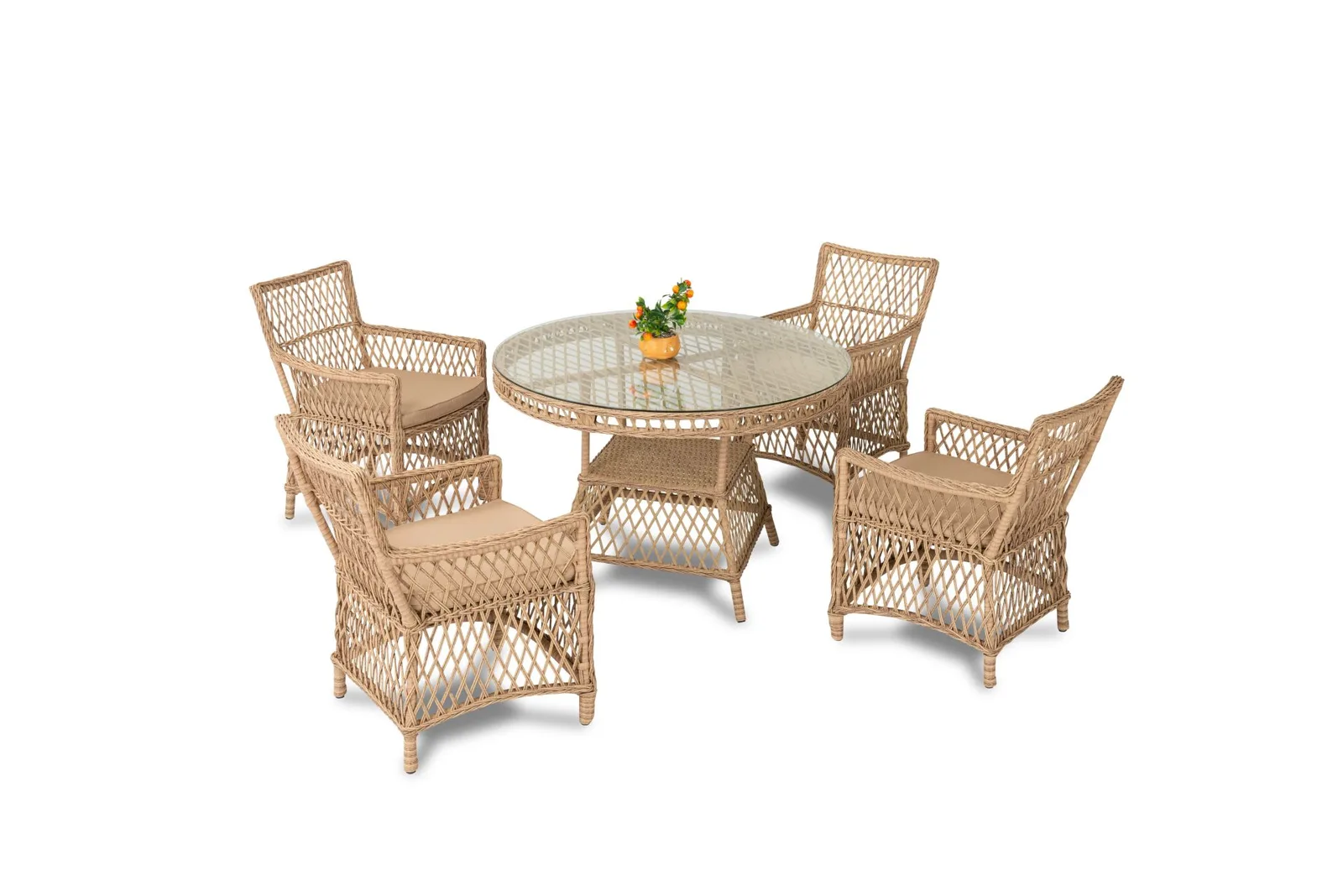 طقم طعام خارجي Artemis 4 Kisilik Rattan