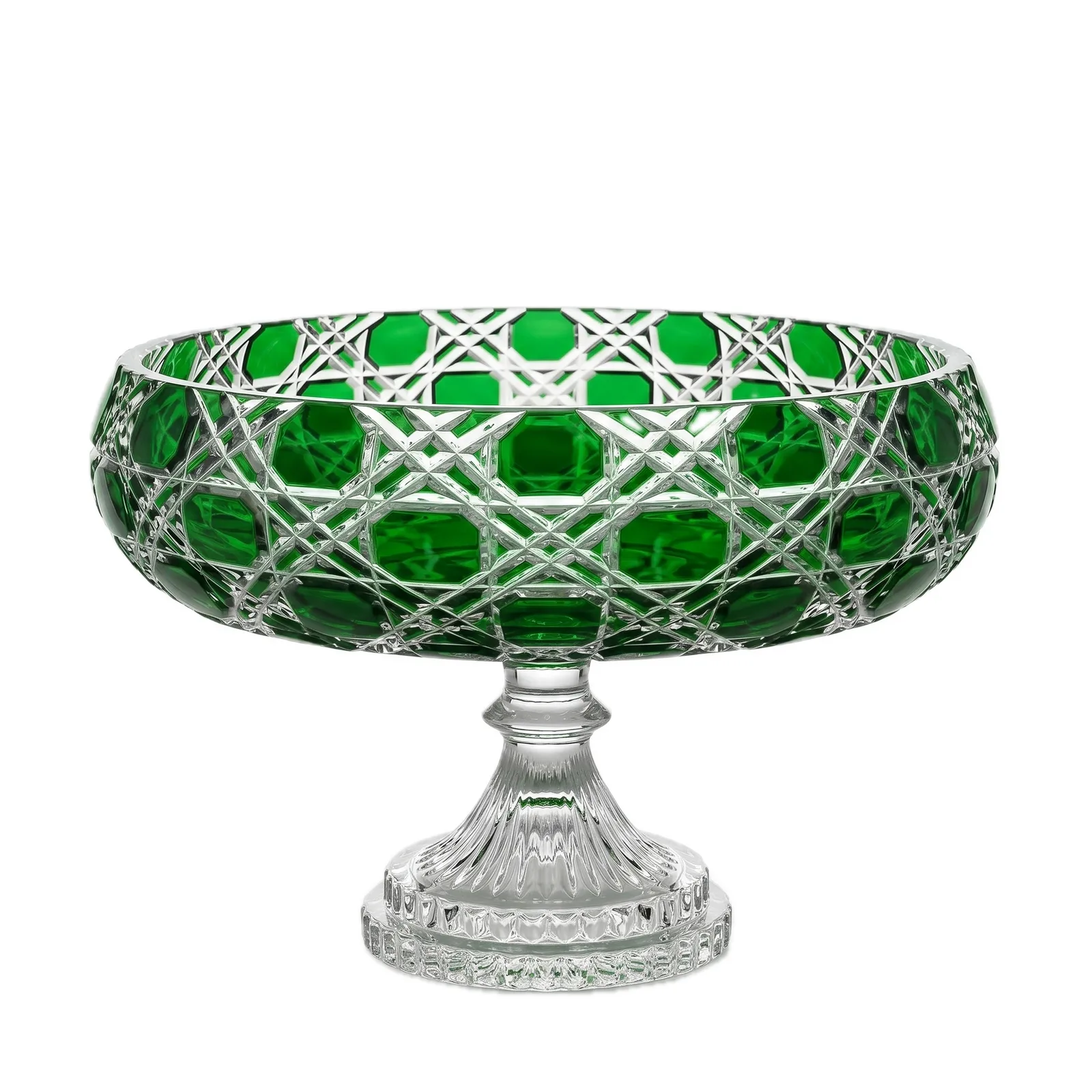 Verdura Sylvan Emerald pedestal glass bowl