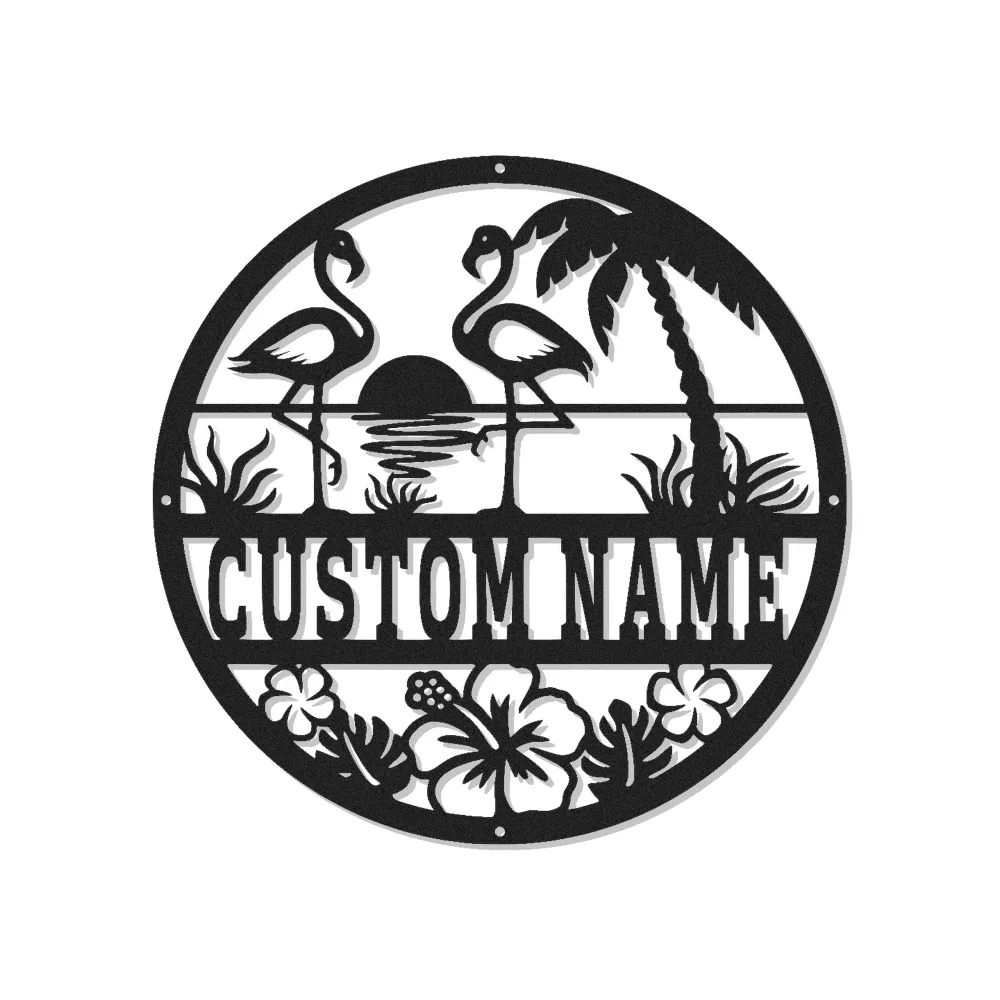Flamingo Metal Sign with LED