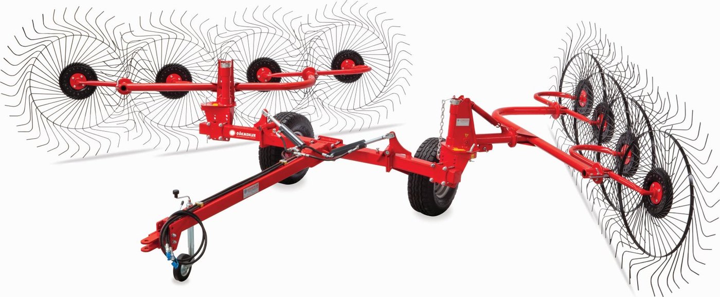 GUR-16+2, GUR-18, GUR-18+2, GUR-20 Trailed Heavy-Duty Double-Row Hay Collecting Rake