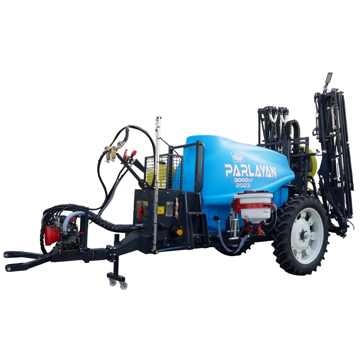 Trailed vertical-boom field sprayer