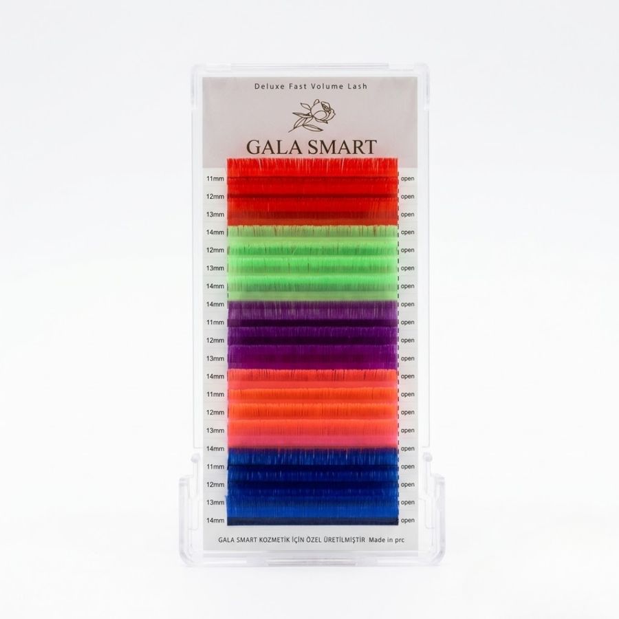 Coloured Silk Eyelashes - 0.07 D Mix