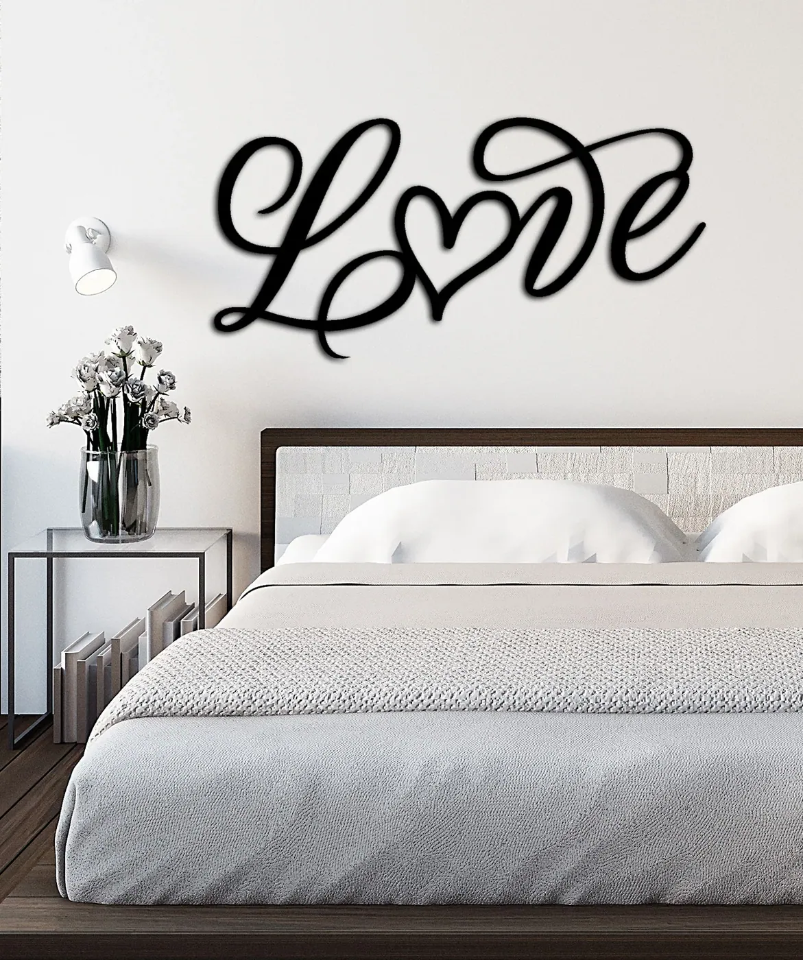 Love heart design metal wall art