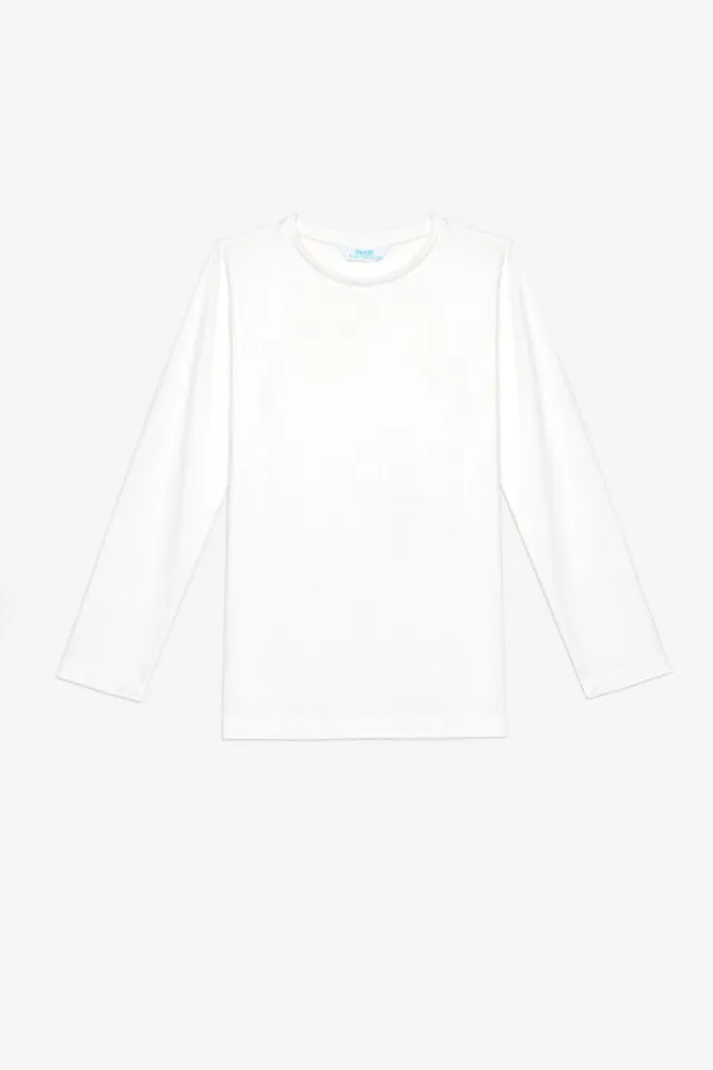 White long-sleeve cotton children’s T-shirt, unisex