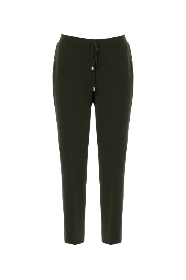 Khaki Pipe-Leg Tracksuit with Drawstring