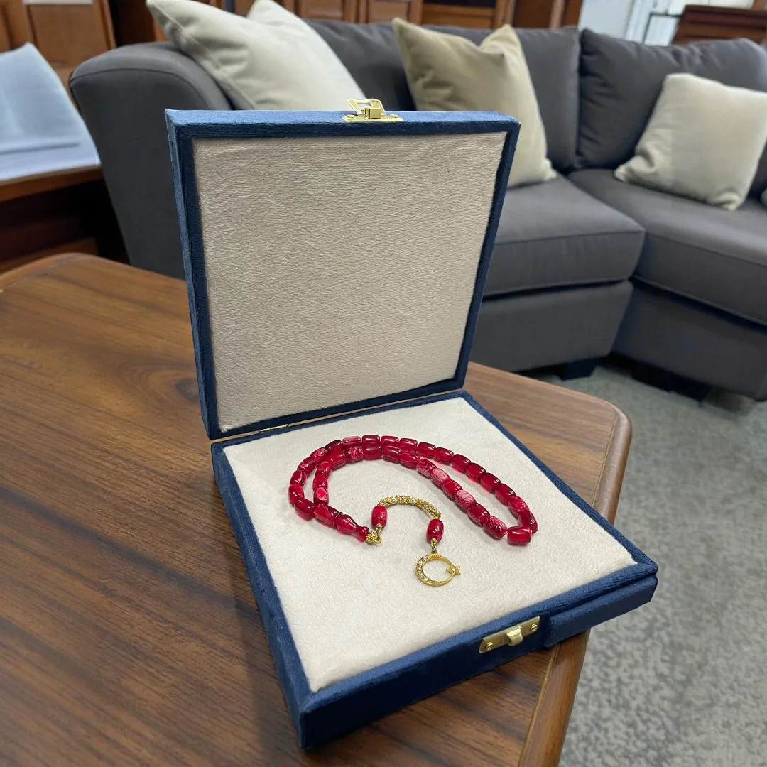 Square Velvet Prayer Bead and Jewelry Box K-001